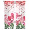 Valentine'S Day Love Pendant Love Flower Tulle Voile Curtains for Bedroom Living Room Window Curtain Sheer Organza Drapes