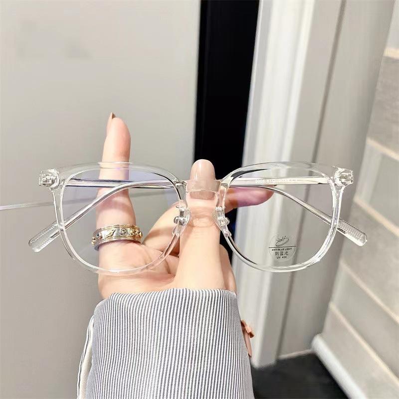 Olive green cold brown glasses myopic women can be equipped with astigmatism degree ultra-light plain large frame anti-blue light eye frame