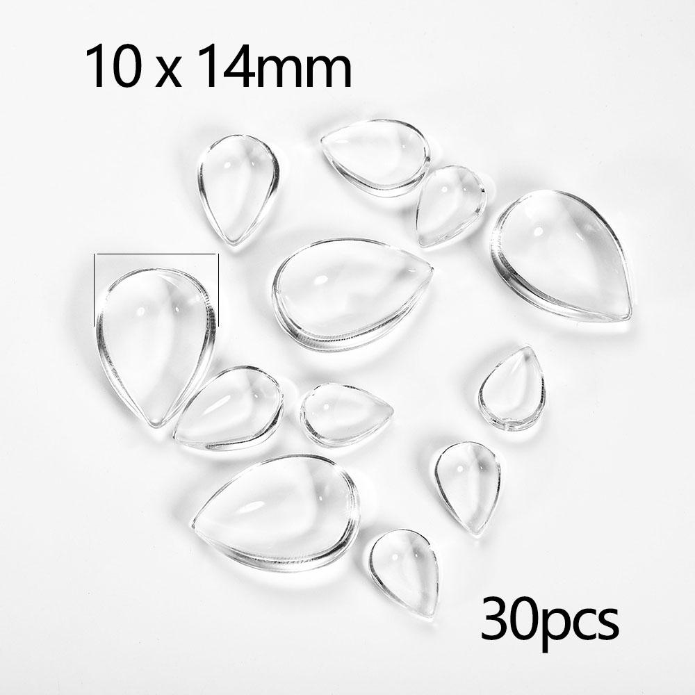 5-50Pcs/lot Transparent Round Oval Square Heart Glass Cabochon Cabochon Cameo Tray Settings For DIY Jewelry Making Supplies