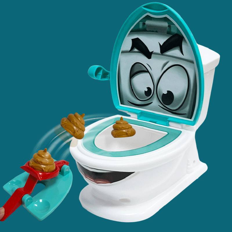 Poop Shoot Toilet Game Toy With Ejecting Feces For Parent Kids Indoor Play Fun