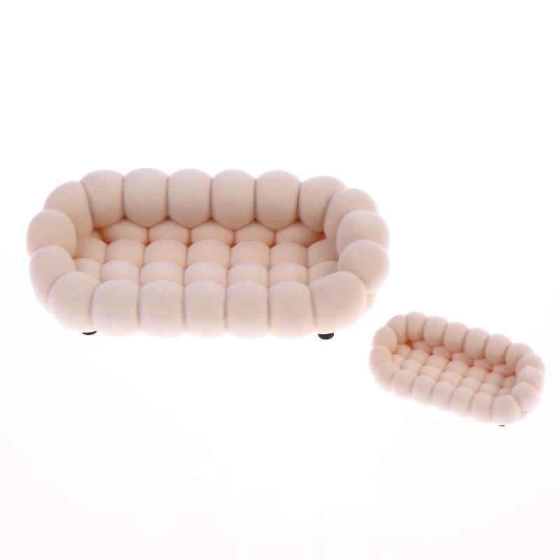 Dollhouse Simulation Cloud Sofa Model Dollhouse Living Room Furniture Decoration Dolls House Micro Scene Pretend Play Toys