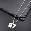 Punk Retro Style Minimalist Versatile 67 Sports Jersey Digital Pendant Casual Fashion Necklace