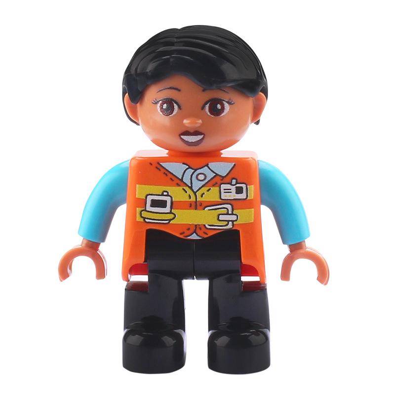 Big Building Blocks Boy Girls Family Policemen Figures Doll Compatible Duplos Children Kids Self Locking Bricks Assemble Toys