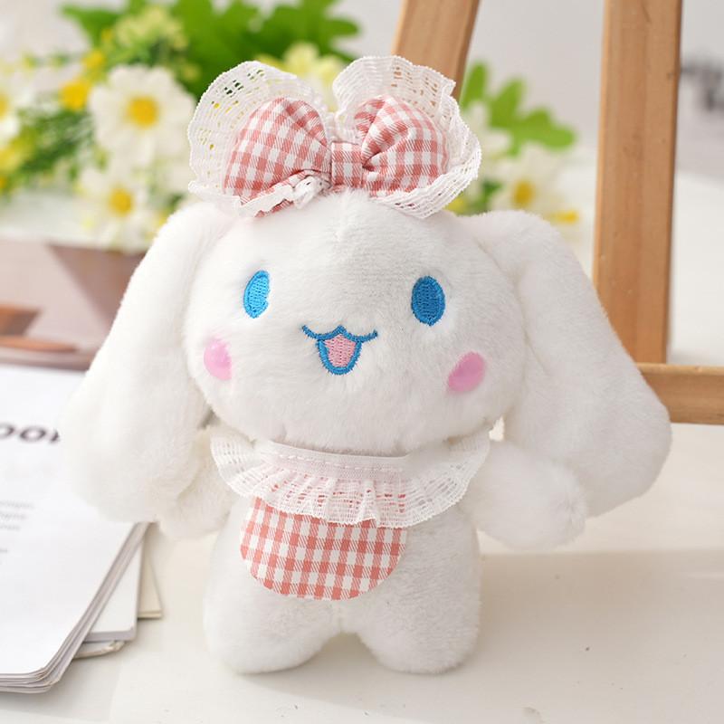 Charming Plush Bunny Keychain Cute Flower Pattern Adorable Bag Accessory 12cm