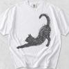 Scribble Cat Stretching Shirt, Minimalist Scribble Graphic Tee, Comfort Colors Cotton