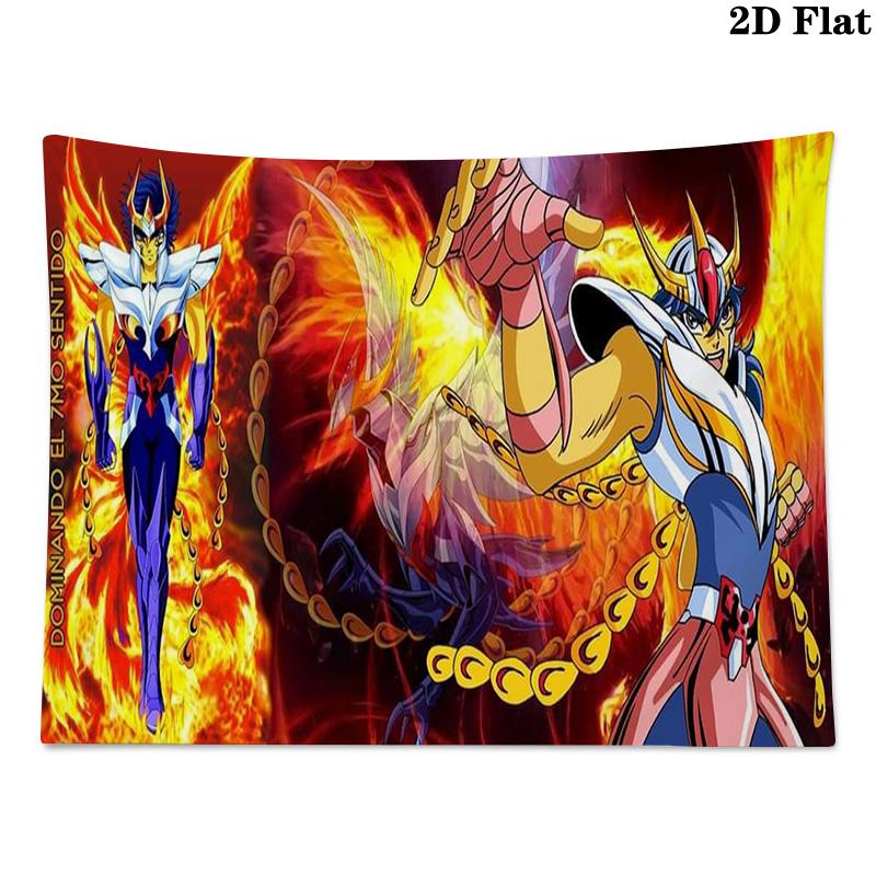 Anime Saint Seiya Wall Tapestry Aesthetic Wall Hanging Printed Fabric Blanket Decorative Tapestries for Bedroom Living Room Home Decor