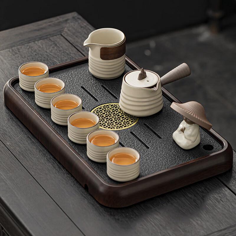 ZISIZ Beige Ru Kiln Kung Fu Tea Set
