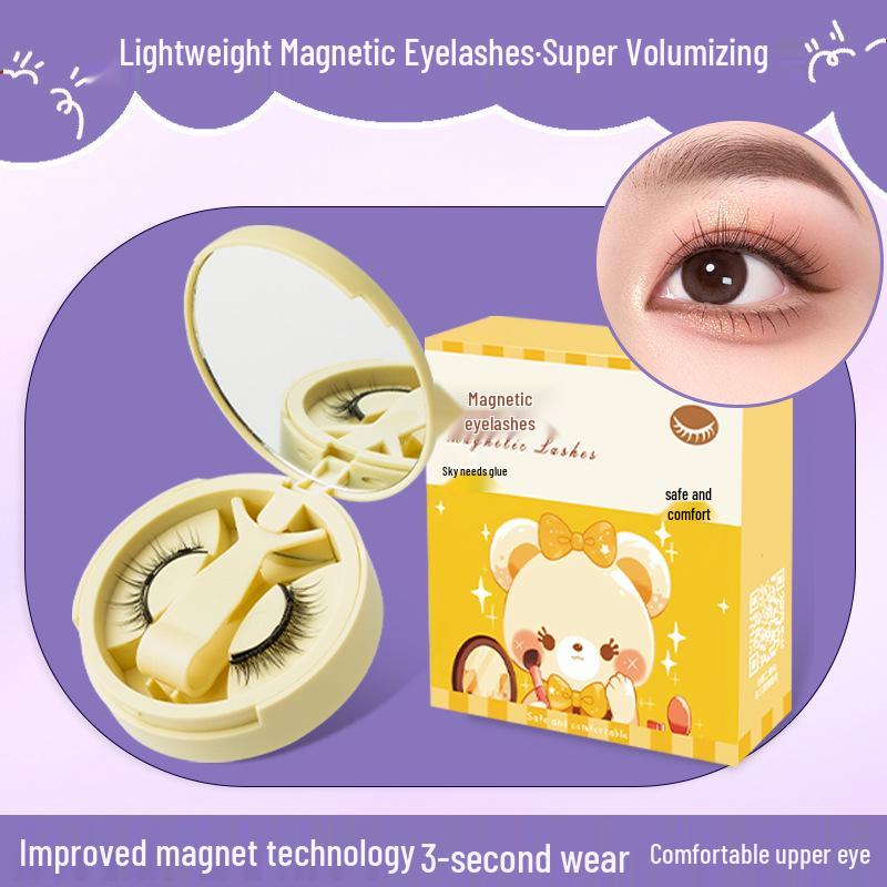 Magnetic False Eyelashes: Natural Set with Easy-to-Use Tweezers and Portable Case
