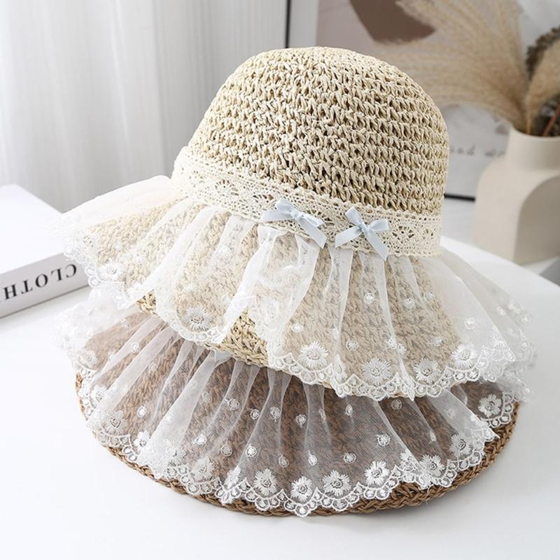 Stylish Crochet Mesh Wide Brims Sun Hat For Women Lightweight Summer Beach Accessory Sun Shielding for Holiday Vacation