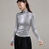 Womens High-Neck Long Sleeve T-Shirt With Brushed Modal Fabric Warm Soft Base Layer Winter