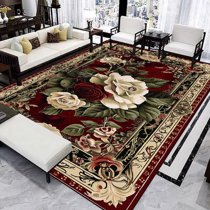 Luxury Flower Decoration Carpets Living Room European Style Rugs Home Hall Soft Floor Mat Room Decor Doorway Hallway Carpet