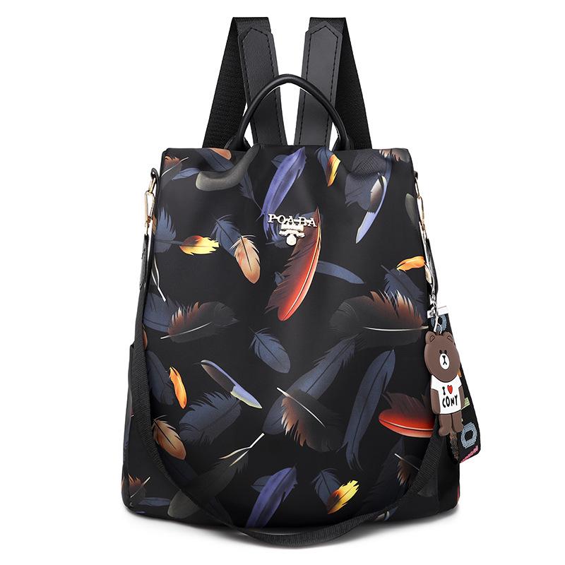 Women's Vintage Oxford Anti-theft Backpack with Pendant – Large Capacity Fashion Schoolbag & Shoulder Bag