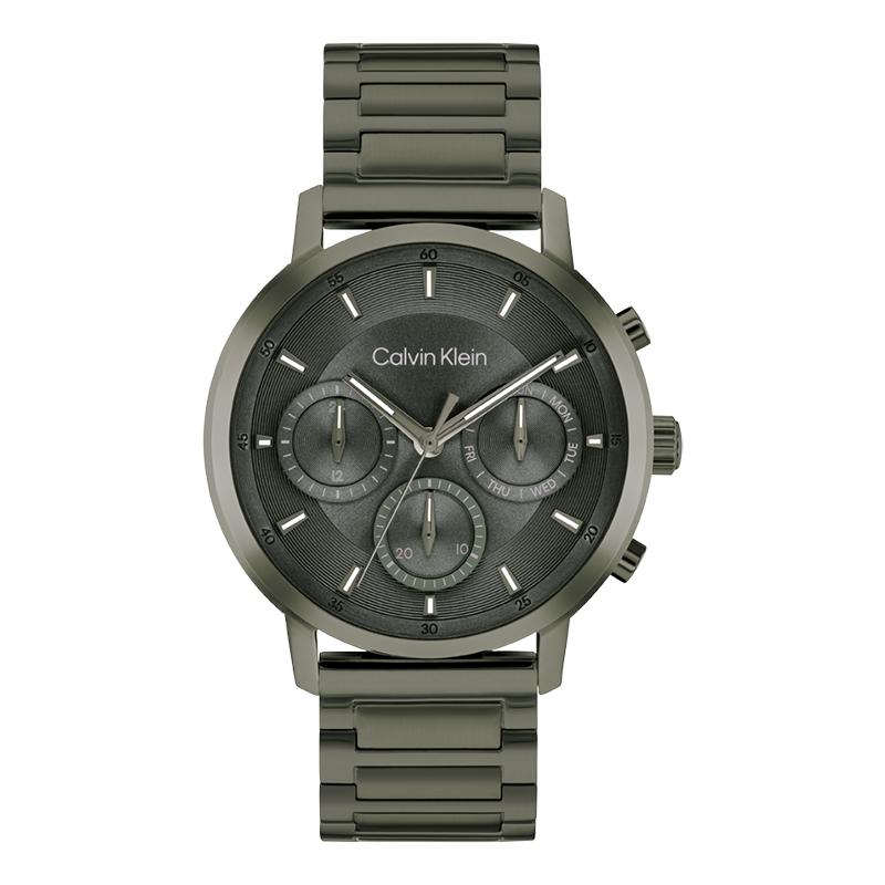 Calvin Klein Stylish Series Watch Quartz Movement Steel Bracelet Green Dial Men watches 25200494CK Army Green