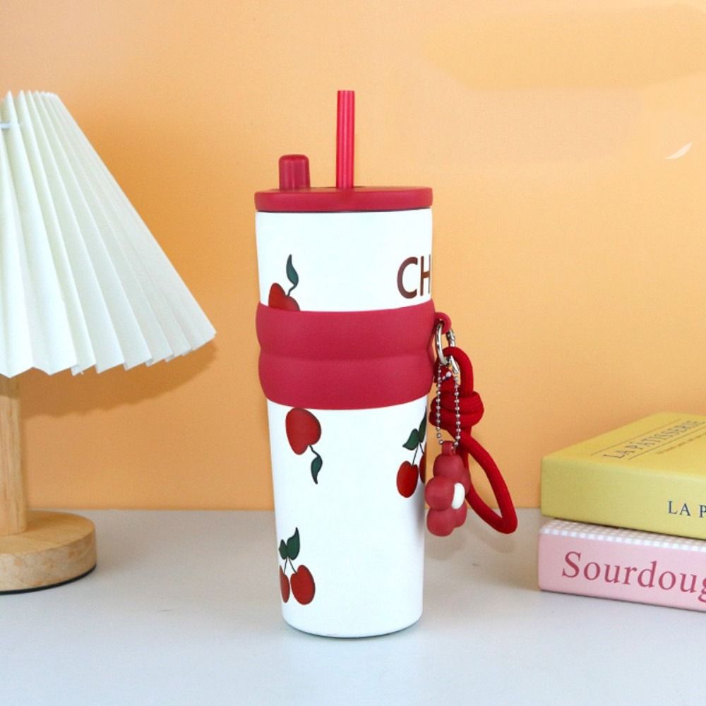 Star Flower Print Insulation Cup Stainless Steel Coffee Mug Convenient Water Bottle  Camping