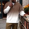 Men's Vintage Corduroy Print Long Sleeve Stand Collar Pocket Casual Top for Everyday Wear