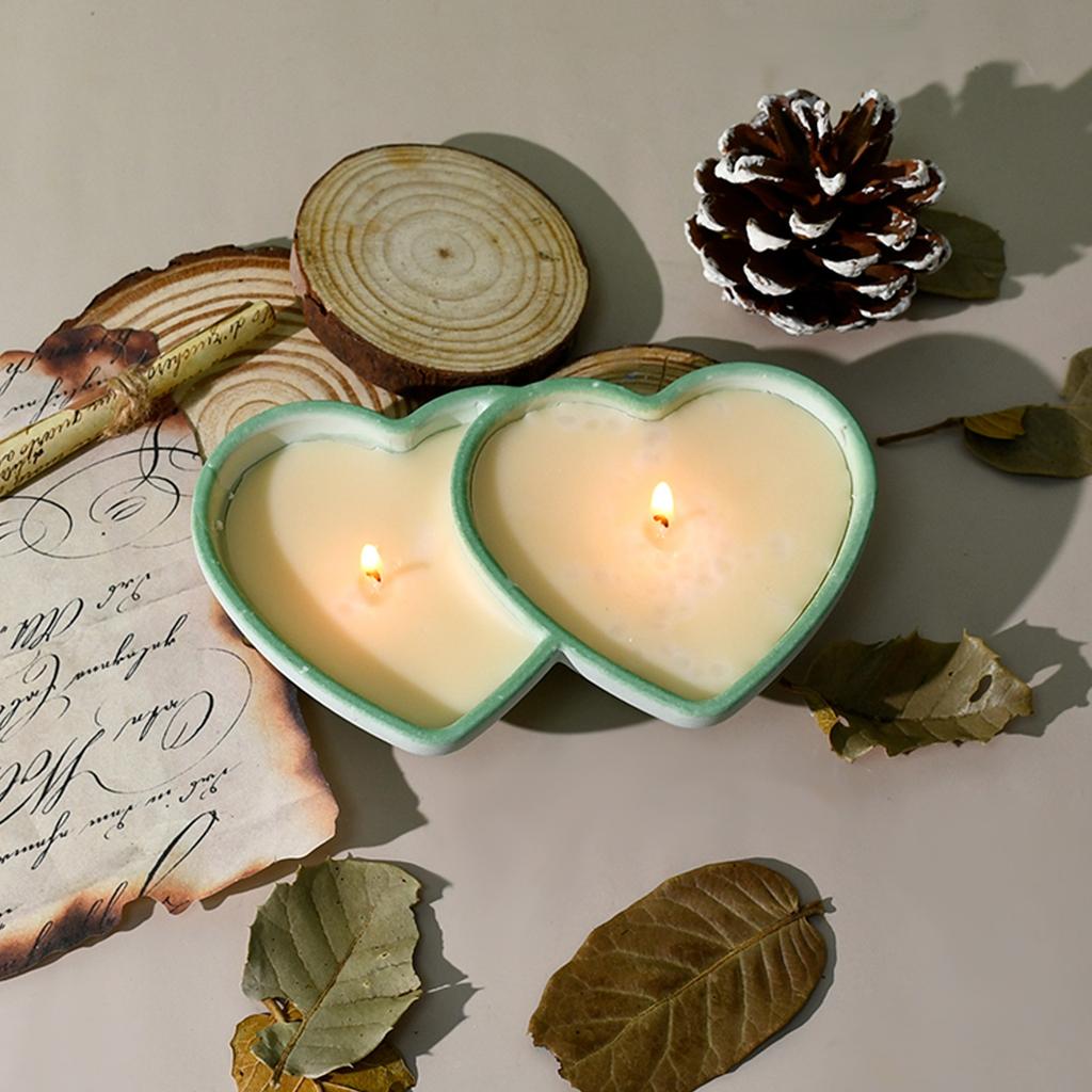 Candlestick Silicone Mold Candle Cup Molds Double Heart Candle Holder Mould Aromatherapys Container Decorations Moulds