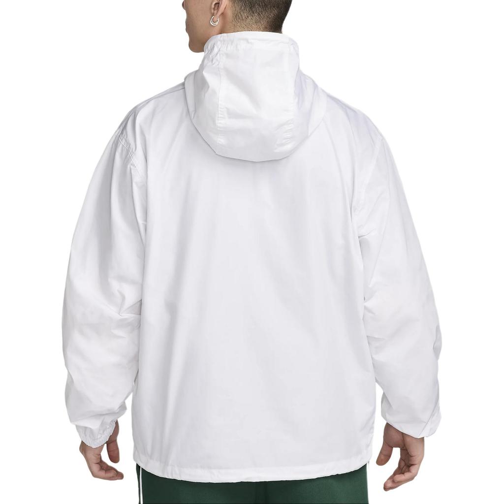 Nike Solid Color Logo Embroidered Hooded Pullover Loose Fit Drop Shoulder Long Sleeve Sweatshirt Men sweatshirt White FN3893-100