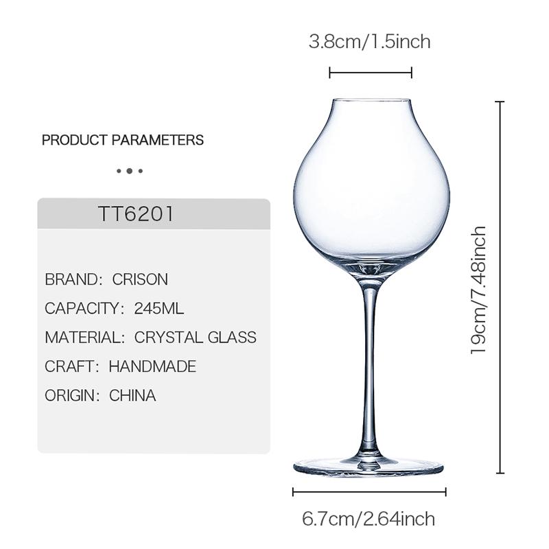 TT6201 CRISON Whiskey Tasting Cup Spirits Glass Goblet Tulip Wine Tasting Glass Crystal Glass  Pure Drink Fragrance Cup