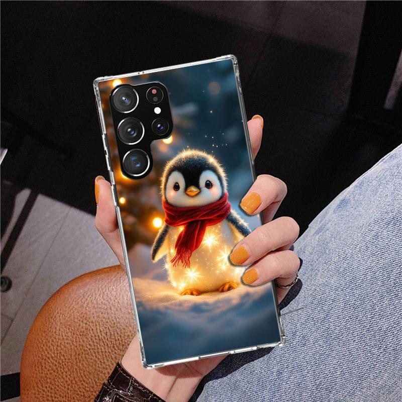 Christmas Penguin Phnoe Case for Samsung Galaxy S26 S25 Edge S23 S24 Ultra S22 Plus S21 S20 FE Unique Cover Soft Coque Galaxy S2
