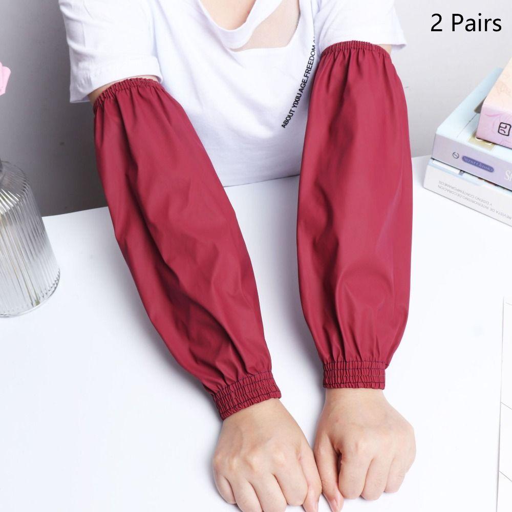 2 Pairs Waterproof Oversleeves Leather Arm Sheath Covers Arm Sleeves  Men Women