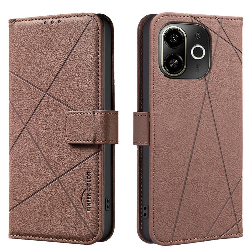 RFID-Blockierendes Wallet Flip Case für Tecno Pop 10 9 8 Spark Go 2024 Camon 40 Pro 30 4G 5G Handyhülle Lederhüllen Schutzhüllen