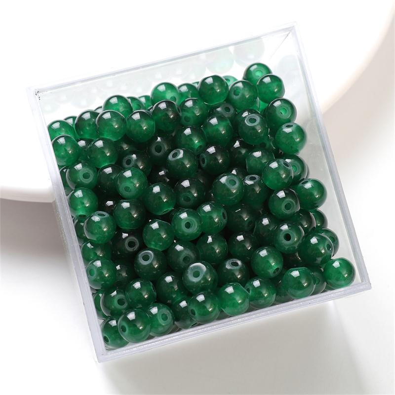 

50-135 шт. хрустальные стеклянные бусины желе сплошного цвета имитация нефрита камень свободные разделительные бусины для изготовления ювелирных изделий 6mm 50pcs глубокий/зелёный