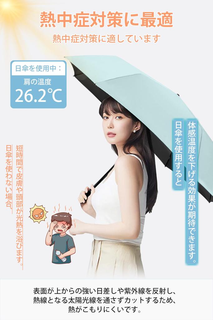 AYO Folding Parasol Complete Sun Automatic Opening and Suitable for Sunny and Rainy and Green 100% UV-Cut - Protection, Heat-Blocking, Closing,