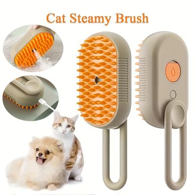 Rechargeable Cat & Dog Grooming Brush - Steam-Powered Deshedding Tool with Anti-Static Technology