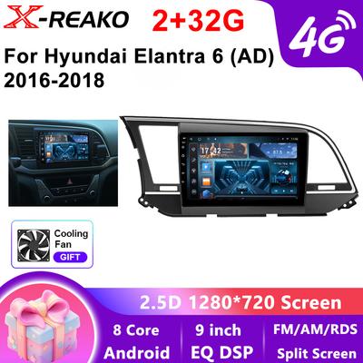 For Hyundai Elantra 2016 - 2018 9 Inch IPS QLED Screen WiFi+4G Bluetoot GPS DSP Android Car Radio Multimedia Player
