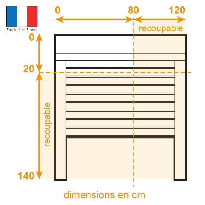 H140 X L120 Cm Aluminum Roller Shutter, Cuttable In Width and Height - Electric Radio Operation - White Color -