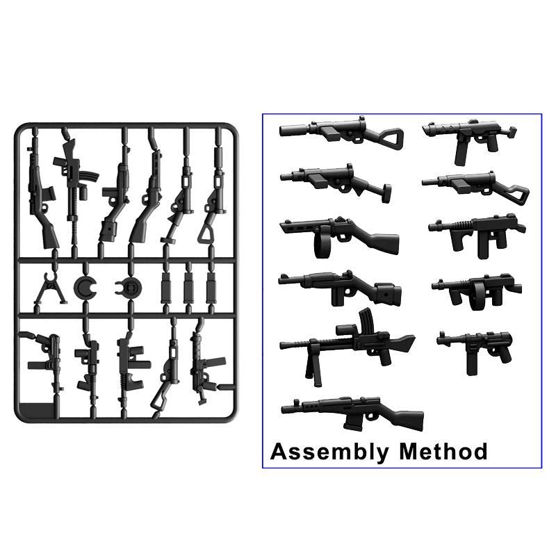 MOC Military Building Block Set Soldier Accessory Robot Dog Drone Weapon Box Pistol Gatling Gun Iron Fist Rocket Launcher Toy Gift Present