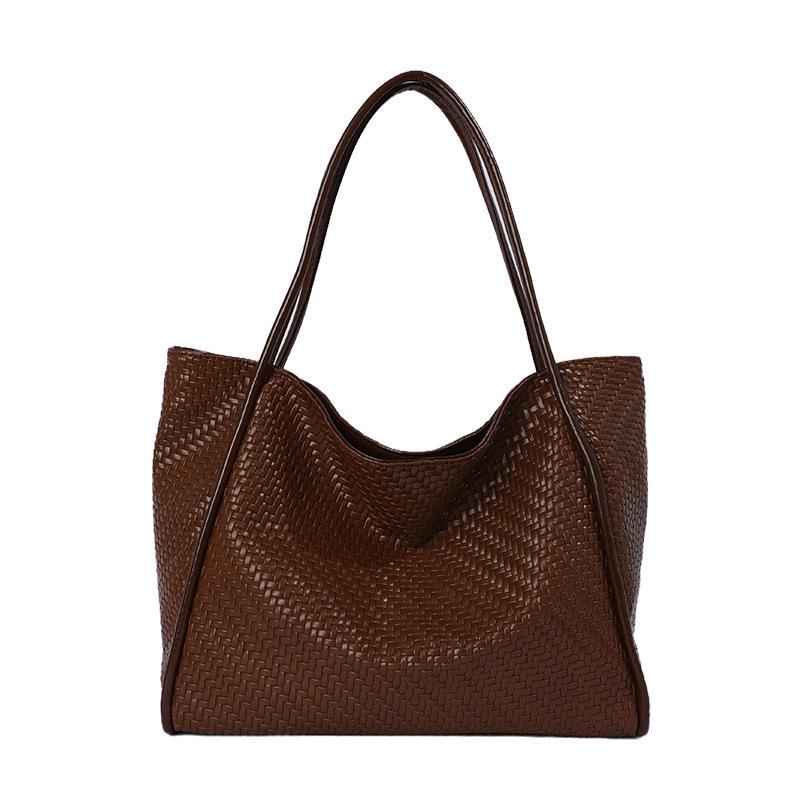 Stylish Autumn 2026 Women's Woven Tote Bag - Large Capacity, Single Shoulder Design