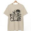 No Future Club Skull Punk T-Shirt, Distressed Grunge Streetwear Top