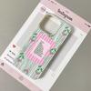 Small Fresh Flower Stripe Lychee Grain Silicone Phone Case For iPhone 17 17Air 16 15 14 13 12 11 Pro Max 16Plus Soft Cover Funda