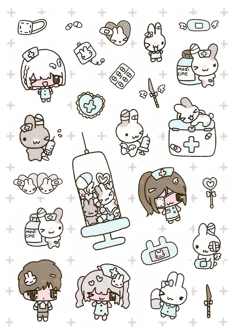 

Cute Animal Sticker Set - Kawaii Cat, Puppy, Bunny Cartoon Decals for Journal/Diary