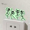 Luminous Skeleton Decals for Light Switches Halloween Switch PVC Sticker, Glow in The Dark Horror Theme Room Accessories Decal, Wall Sticker