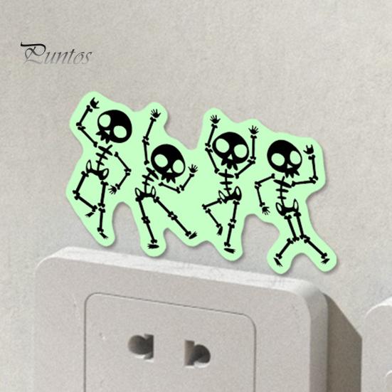 Luminous Skeleton Decals for Light Switches Halloween Switch PVC Sticker, Glow in The Dark Horror Theme Room Accessories Decal, Wall Sticker