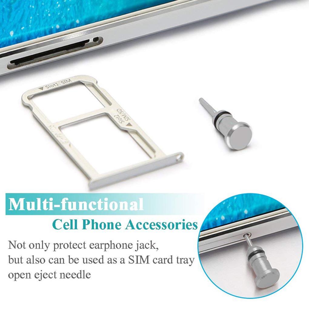 2PCS/Set Charging Port + Earphone Port Dust Plug Replacement for Android Mobile Phone 3.5mm Headset Stopper