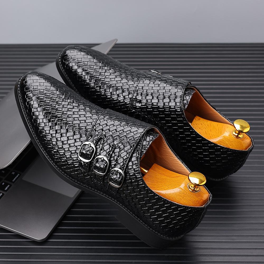 Luxury Italian Men Dress Shoes Retro Metal Buckle Oxford Loafers for Men Business Formal Shoes High Quality Men Party Shoes