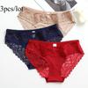 Summer Fashionable Sexy Patchwork Lace Underwear 3pcs/lot Women's Ice Silk Comfortable Breathable Triangle Pants Romantic Women's Triangle Pants