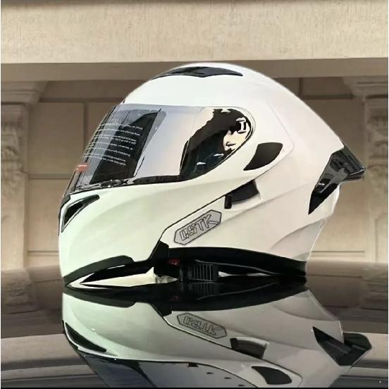 QSTK Large Head Circumference Motorcycle Helmet with Bluetooth Slot, Dual Visors, New Model Flip-Up Helmet