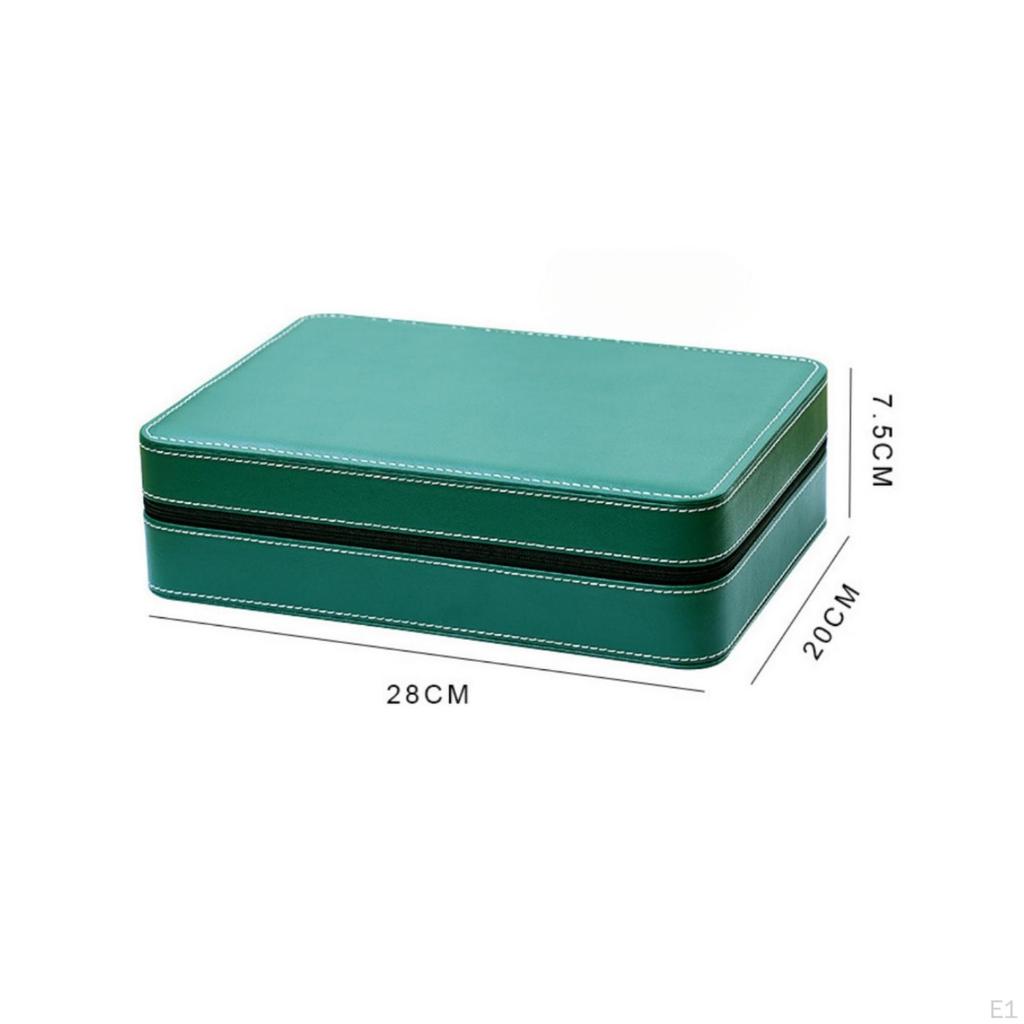 Watch Organizer with Fastener Zippered Leatherette for Collectors
