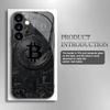 Bitcoin Black Tempered Glass Phone Case Suitable for Samsung Galaxy S26 S25 S24 S22 S21 S20 FE/Ultra/Plus Anti Drop Back Cover