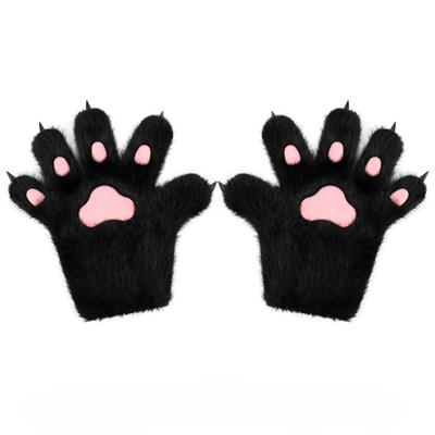 New Furry Animal Paws Gloves for Teens Adult Cats Paws Plush Gloves Anime Mittens for Halloween Lolita Cosplay Costume Accessory