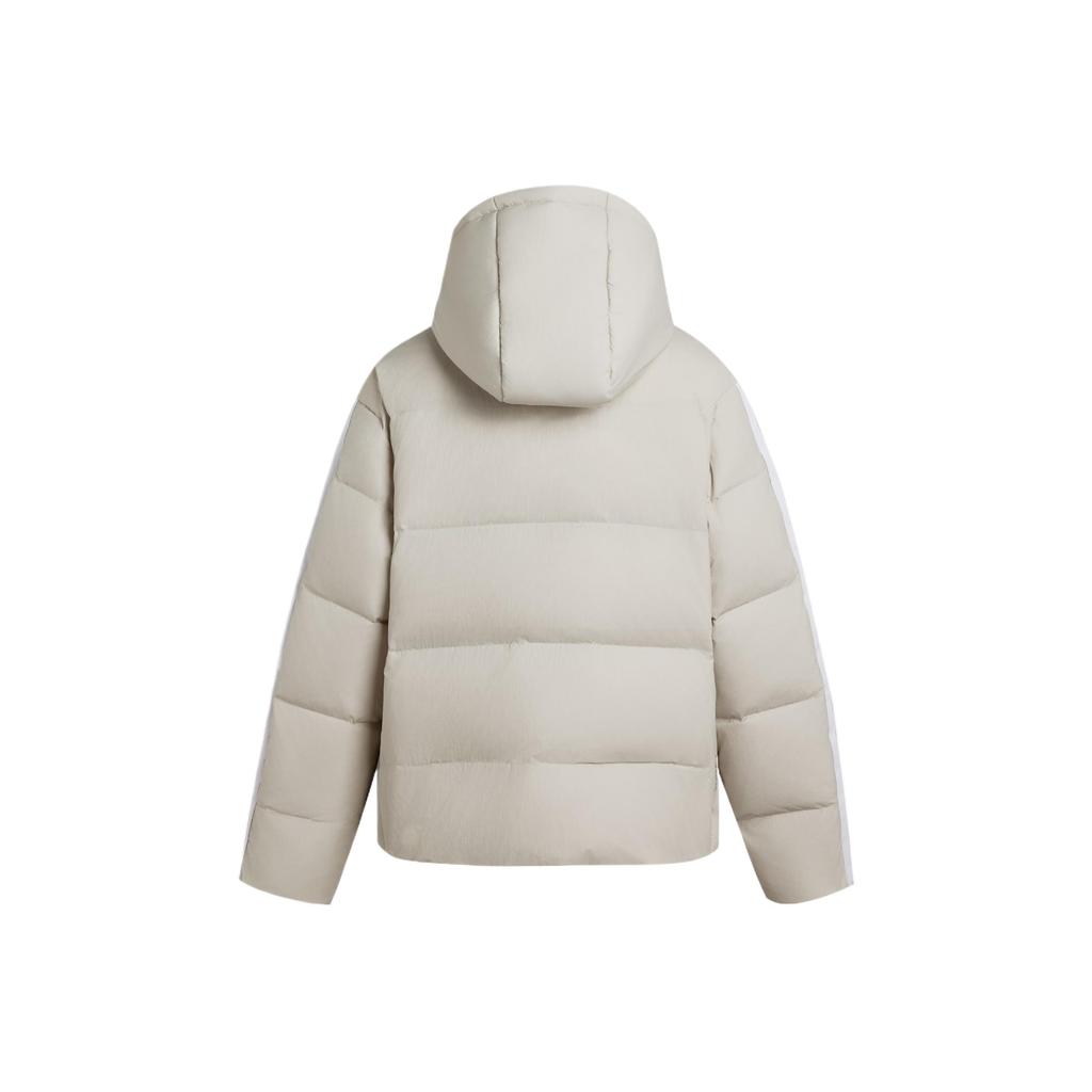 Adidas Women's Essentials Hooded Windproof Warm Short Down Jacket Beige KH3979
