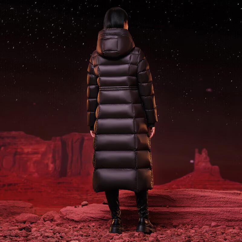 Tanboro Women's Long Goose Down Hooded Puffer Coat TD236890