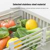 Abtropfgestell für die Küchenspüle, ausziehbarer Abtropfständer aus Edelstahl, Abtropfkorb für Obst und Gemüse, Abtropfgestell, Lagerregal