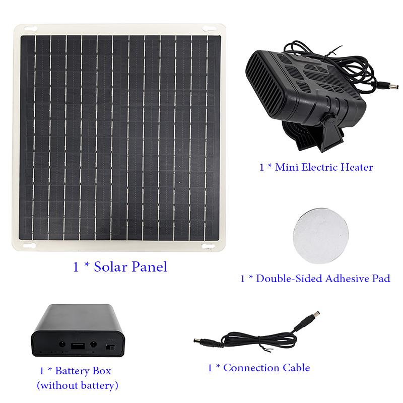

Portable 10W Solar Heater Set Solar Panel Heater Photovoltaic Panel for Cars and Pet Houses with Dryer Fan Battery Case Kit