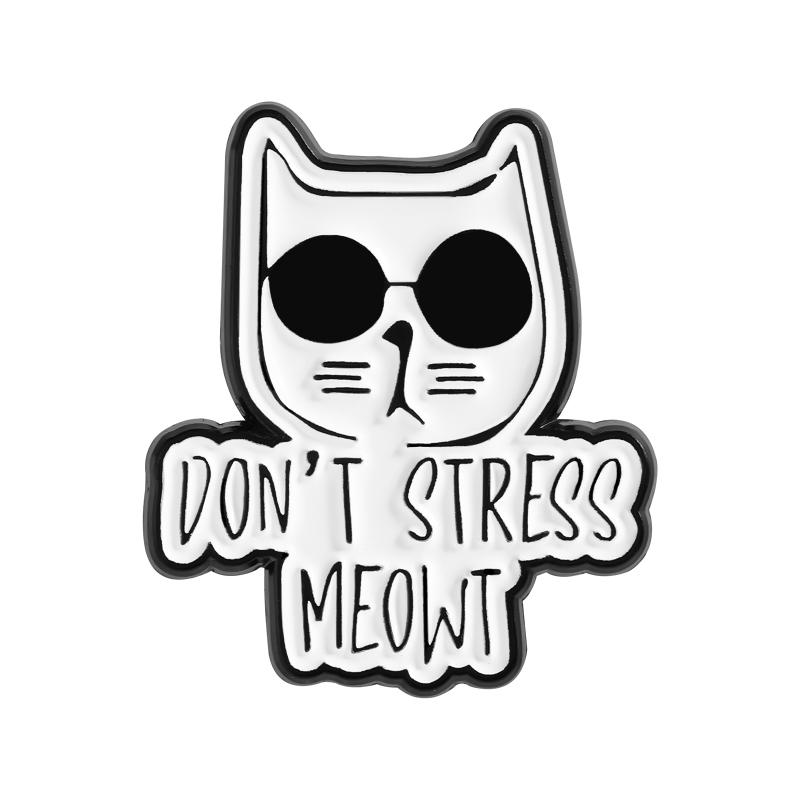 Don t Stress Meowt Enamel Pins To Do List Nothing Cartoon Cat Animal Brooches Lapel Backpack Badge Jewelry Gifts for Friends