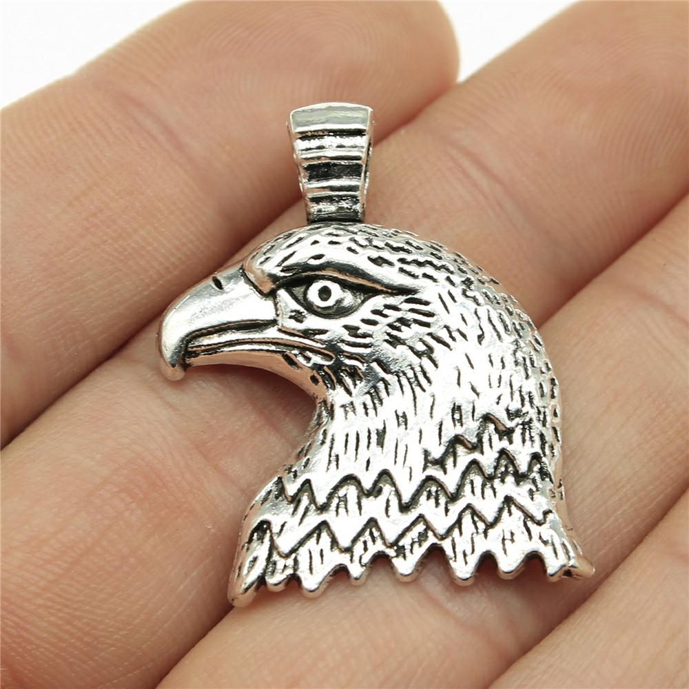 5pcs Big Bird Pendant Charms Antique Silver Color Pendants Making DIY Handmade Tibetan Finding Jewelry